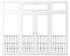 Dvokrilna balkonska vrata u kombinaciji s fiksnim stijenama i nadsvjetlom